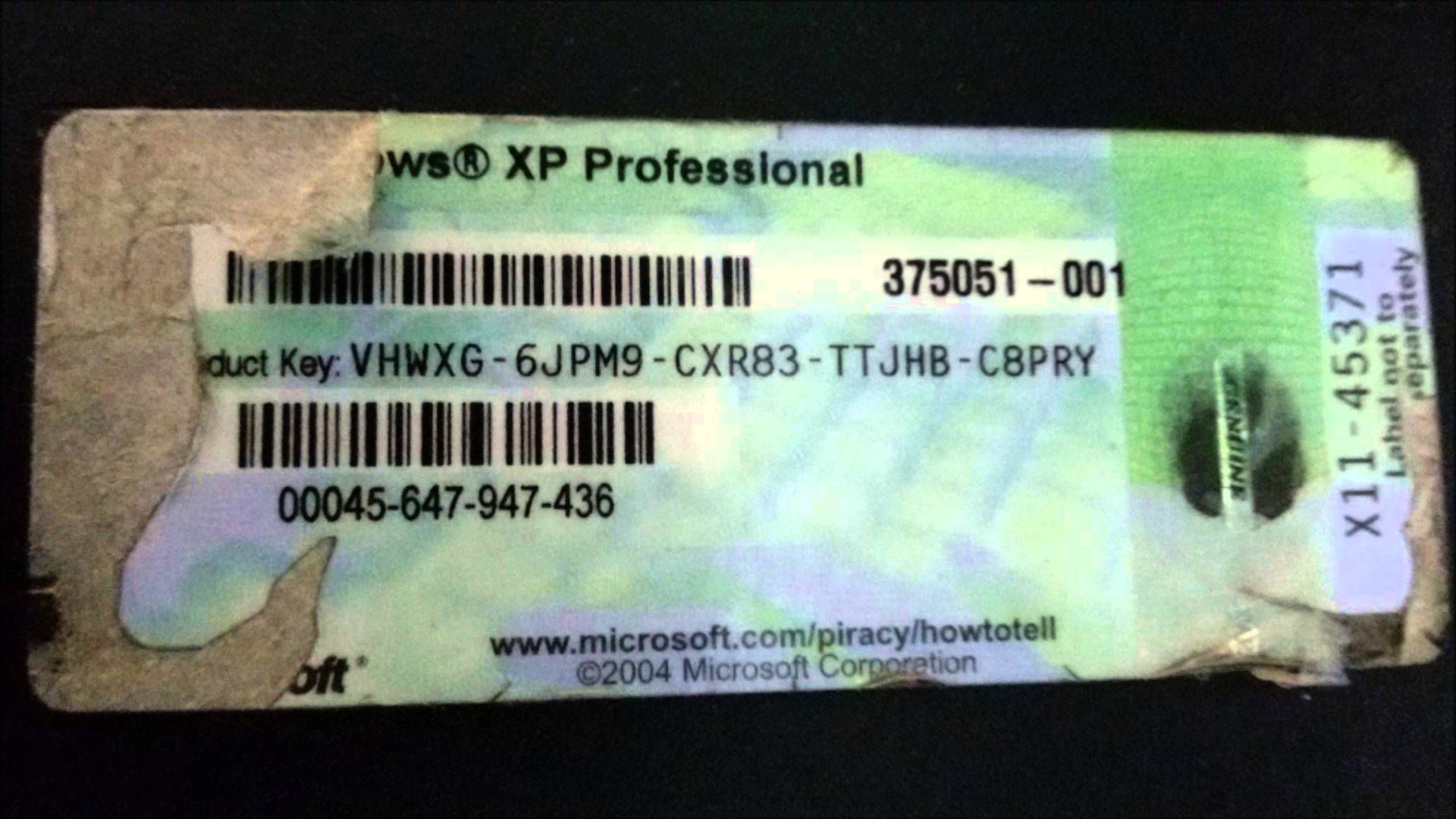windows xp pro serial key